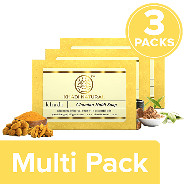 Buy Khadi Natural Chandan Haldi Handmade Herbal Soap Online at Best