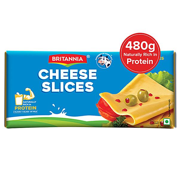 Buy Britannia Cheese Slice Processed Cheddar 480 Gm Pouch Online At