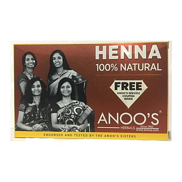 Buy Anoos Henna Pack Naturals 100 Gm Carton Online at the Best Price of