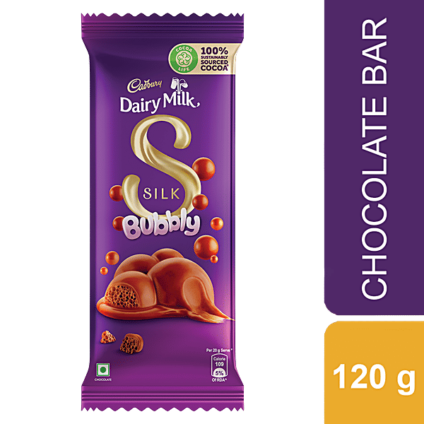 Buy Cadbury Dairy Milk Silk Bubbly Chocolate Bar 120 Gm Online At Best
