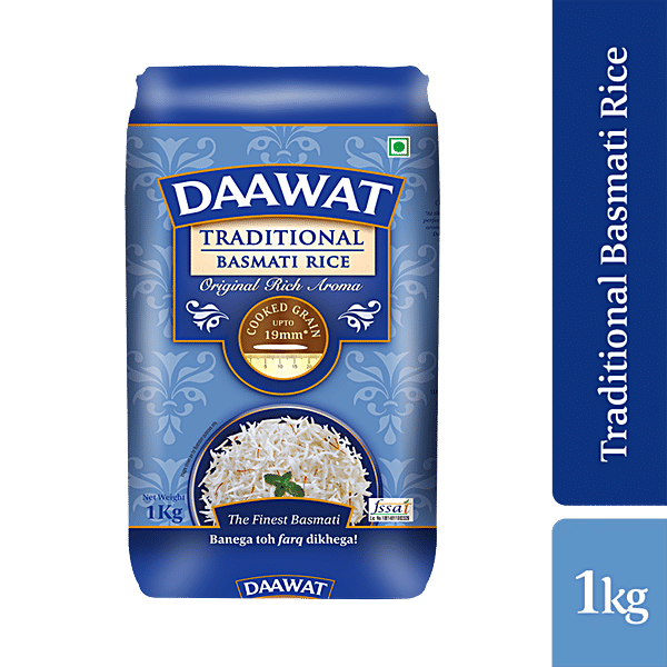 Buy Daawat Basmati Rice Traditional 1 Kg Pouch Online At Best Price of ...