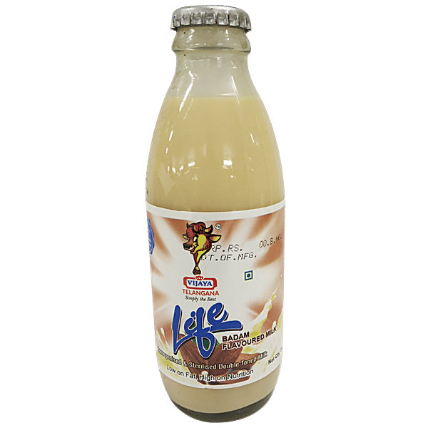 Buy Vijaya Flavored Milk Badam 200 Ml Bottle Online at the Best Price of Rs 30 bigbasket