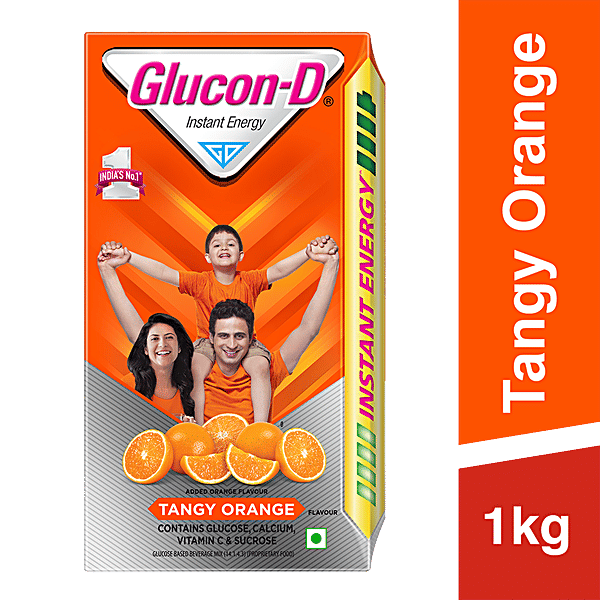 Buy Glucon D Tangy Orange Flavoured Glucose Based Beverage Mix 1 kg