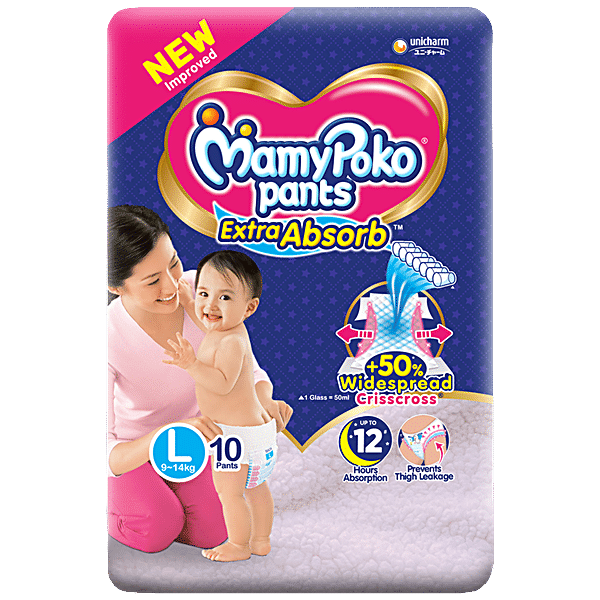 Buy Mamypoko Pants Style Diapers Large 9 14 Kg 12 Pcs Online at