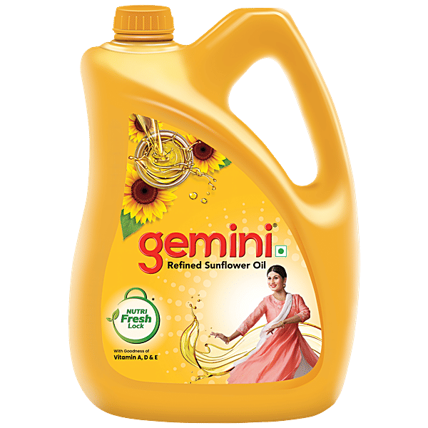Buy Gemini Refined Sunflower Oil With Nutri V 5 Ltr Can Online At Best