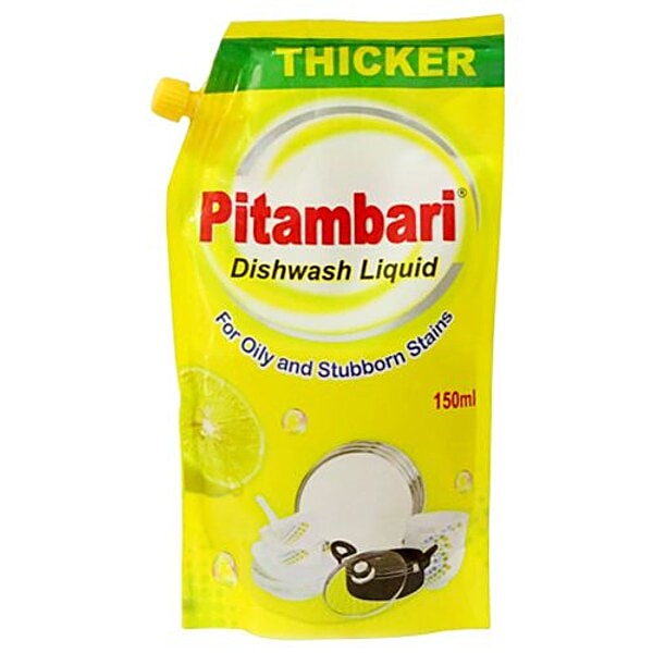 Buy Pitambari Dishwash Liquid For Oily And Stubborn Stains 150 Ml Pouch