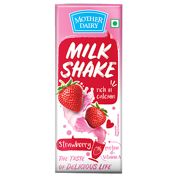 Buy Mother Dairy Milk Shake Strawberry 180 Ml Carton Online At Best
