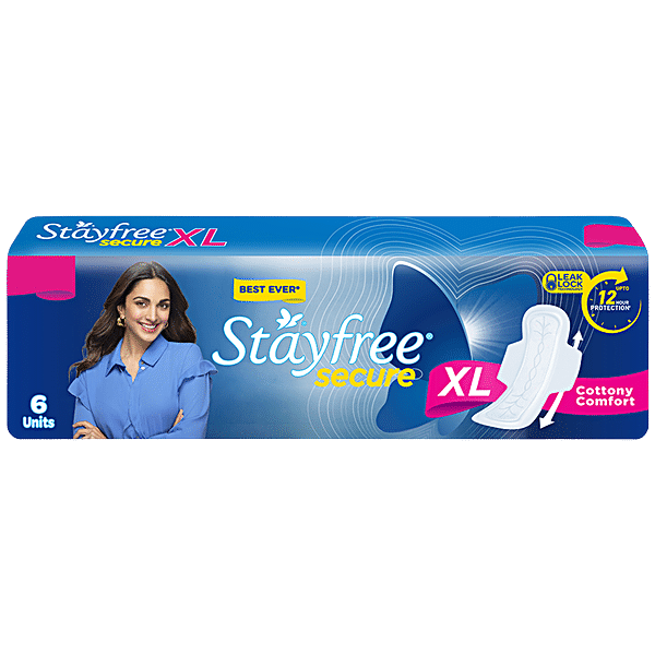 Buy STAYFREE Sanitary Pads - Secure Xl Cottony Soft, With Wings 6 pads  Online at Best Price. of Rs 42 - bigbasket