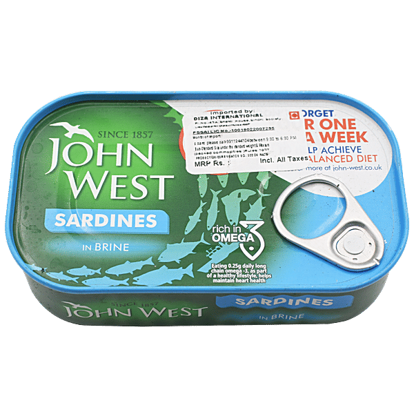 Buy John West Sardines In Brine 120 Gm Tin Online at the Best Price of
