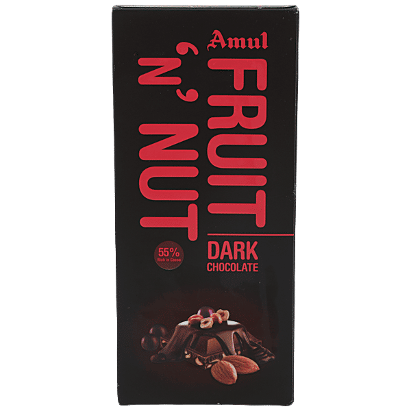 Buy Amul Fruit N Nut Dark Chocolate 55 Rich In Cocoa 150 Gm Carton