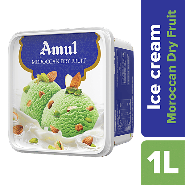 Buy Amul Real Ice Cream Moroccan Dry Fruit 1 Lt Tub Online At Best