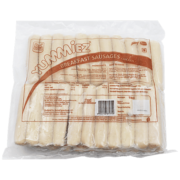 Buy Yummiez Breakfast Sausages Chicken 1 Kg Pouch Online at the Best