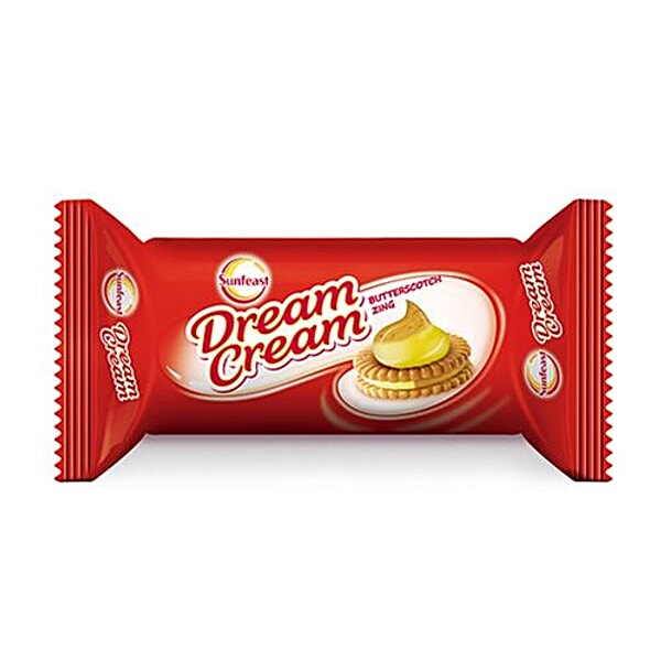 Buy Sunfeast Dream Cream Biscuits Butterscotch Zing 60 Gm Pouch Online