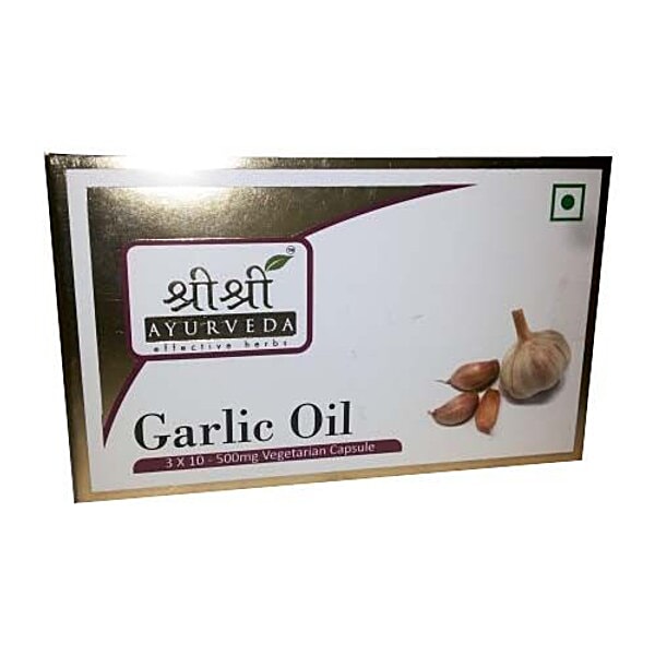 Buy Sri Sri Ayurveda Garlic Oil Vegetarian Capsule 500 Mg 15 Gm Carton