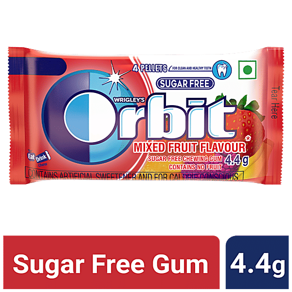 Buy Orbit Sugar Free Chewing Gum Mixed Fruit Flavoured 44 Gm Pouch
