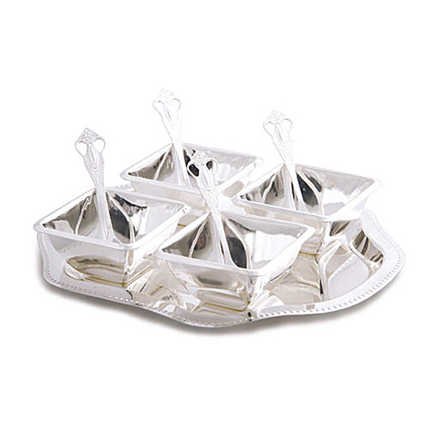 Buy Ojas German Tray 4 Sq.Deep Bowl 4 Spoon Tb 54 Online at Best