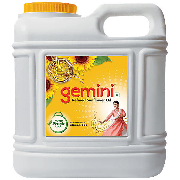 Buy Gemini Refined Sunflower Oil With Nutri V 15 Ltr Online at the Best