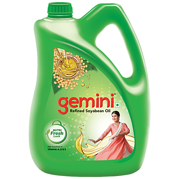 Buy Gemini Refined Soyabean Oil With Nutri V 5 Ltr Online at the Best