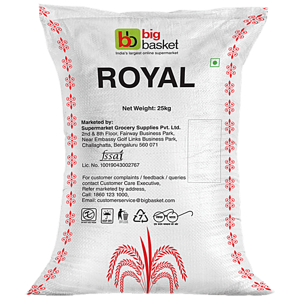 Buy Bb Royal Kurnool Sona Masoori Raw Rice 25 Kg Online at the Best