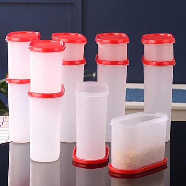 Buy Tallboy Mahaware Space Saver Container With Lid Red 12 pcs Online at Best Price. of Rs