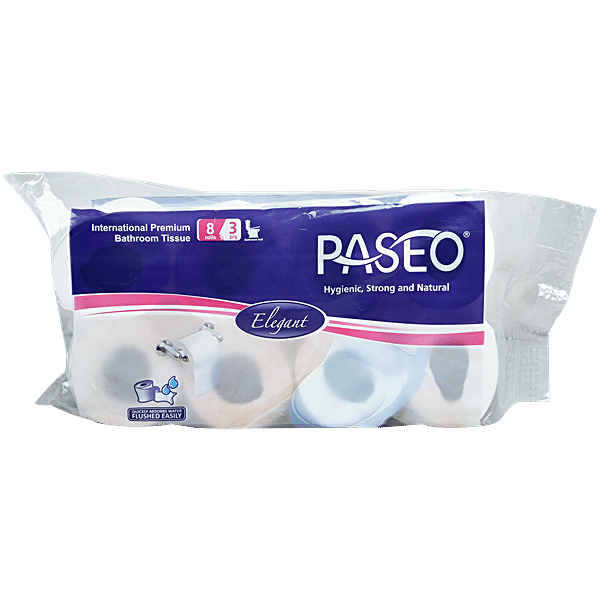 Buy Paseo Toilet Roll 8 Rolls, 3 Ply 300 pulls Online at Best Price