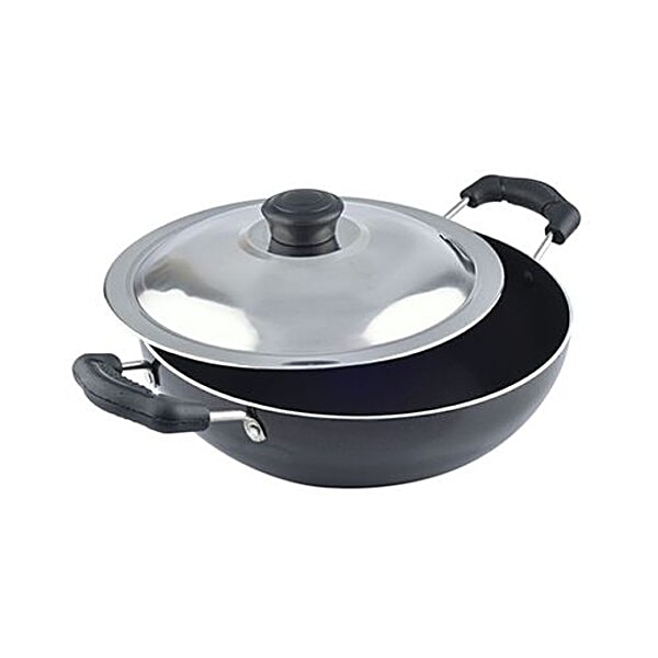 Buy Nirlon Induction Kadai With Stainless Steel Lid Aluminium Black 15