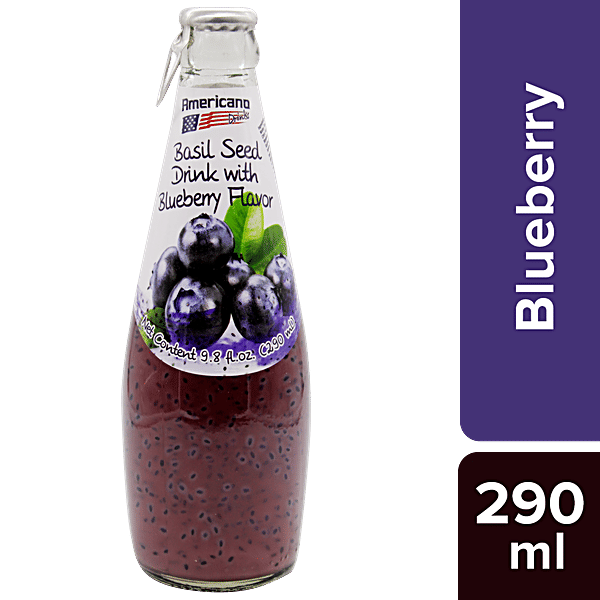 Buy Americana Basil Seed Drinks Blueberry 290 Ml Online At Best Price