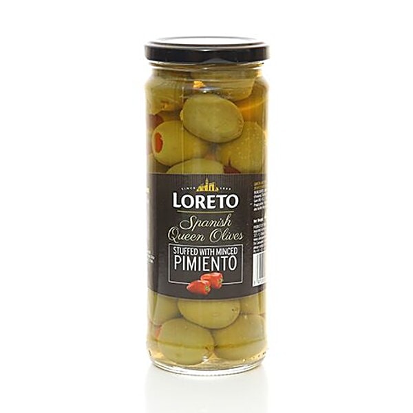 Buy Loreto Spanish Queen Olives Stuffed With Minced Pimiento 440 Gm