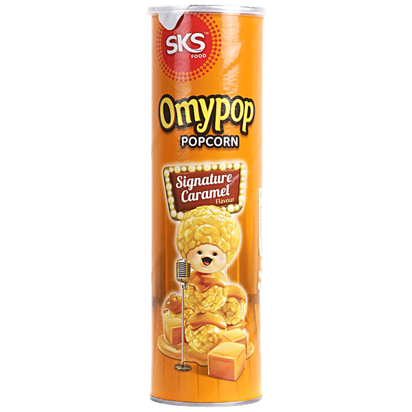 Buy Omypop Popcorn Signature Caramel Flavour Rich In Fibre, Gluten Free Online at Best Price