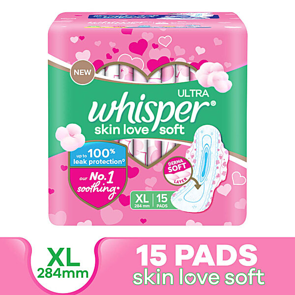 Buy Whisper Sanitary Pads Ultra Soft Xl 15 Pcs Online At Best Price of