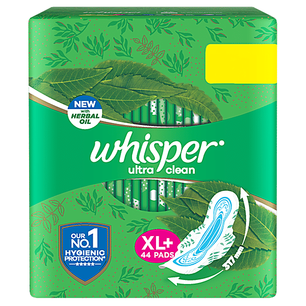Buy Whisper Sanitary Pads Ultra Clean Xl Wings 44 Pcs Online At Best