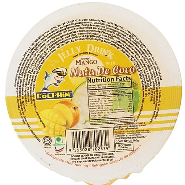 Buy Dolphin Jelly Drink With Nata De Coco Mango 180 Gm Online At Best