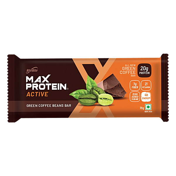 Buy Ritebite Meal Replacement Bar Green Coffee Beans Max Protein 70 Gm