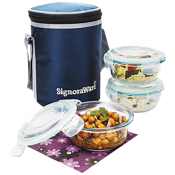 Buy Signoraware Executive Glass Lunch Box Transparent 1 Pcs Online At