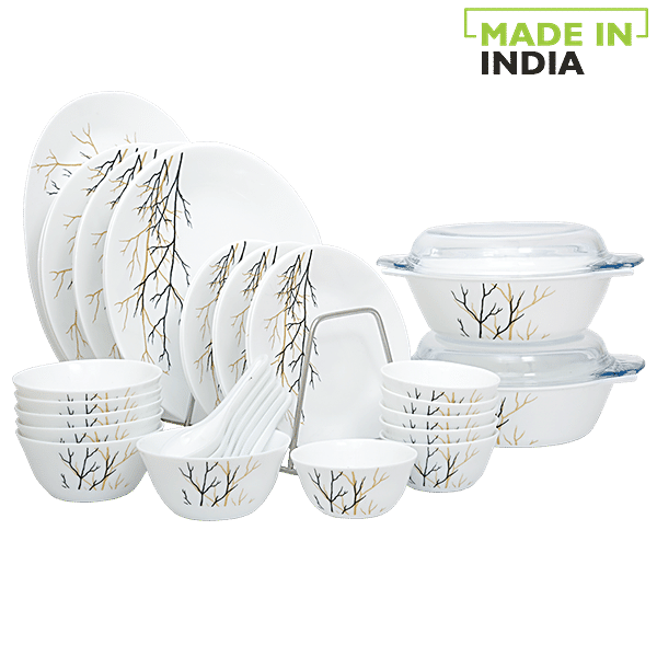 Buy Laopala Diva Opalware Ivory Dinner Set Golden Fall Online at Best Price of Rs 4395 bigbasket