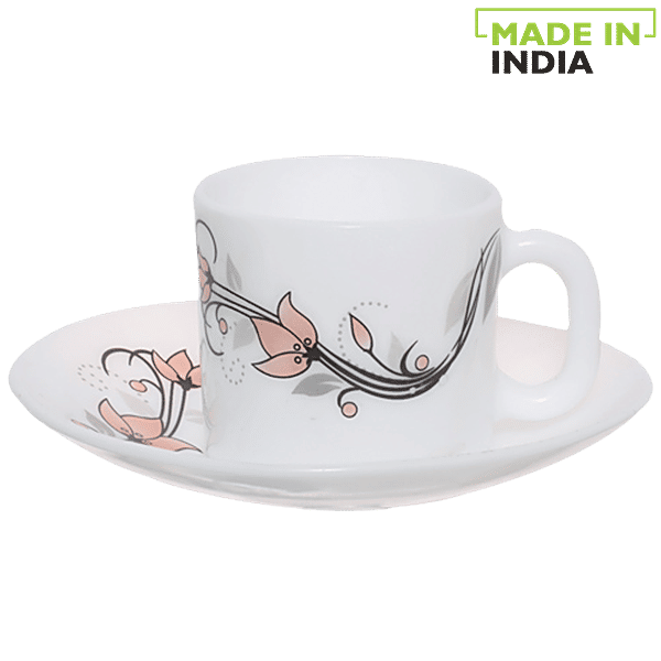 Buy LaOpala Chai/Opalware Coffee Cup & Saucer Set Regular, Scarlet