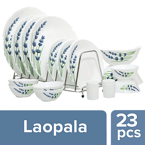 Buy LaOpala Dinner Set Opalware, English Lavender, White Online at Best Price of Rs 1849