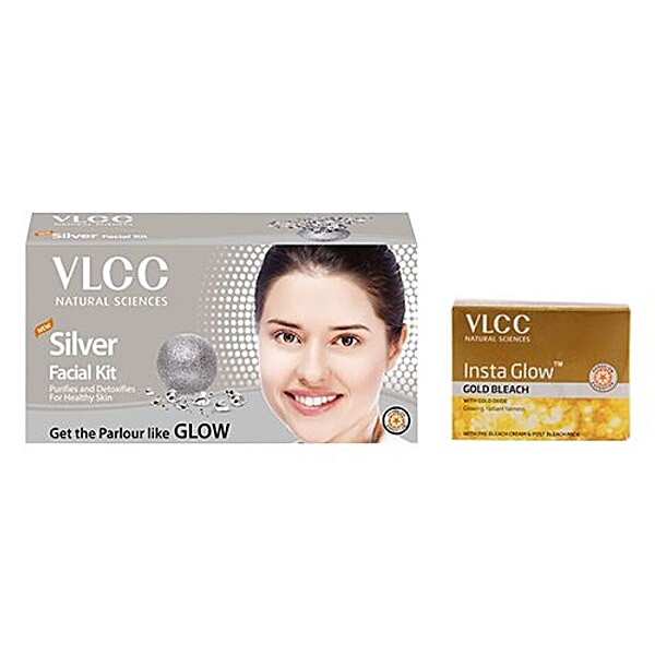 Buy VLCC Silver Facial Kit & Insta Glow Bleach Combo Online at Best