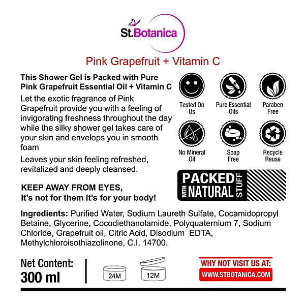 Buy StBotanica Pink Grapefruit & Vitamin C Luxury Shower Gel Online at Best  Price of Rs 499 - bigbasket