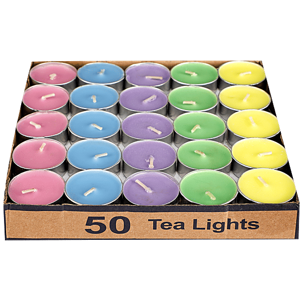 Buy DP Decorative T Light Candle Wax 3 To 4 Hrs Burning, Assorted BB1253 Online at Best Price of