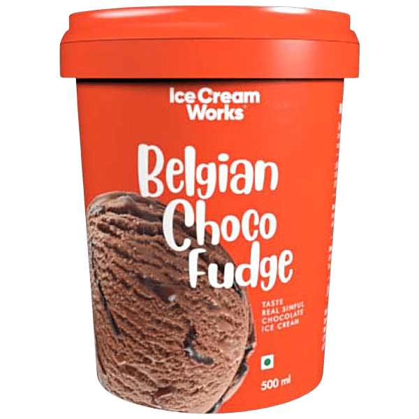 Buy Ice Cream Works Silky Belgian Choco Fudge Ice Cream Whole Milk
