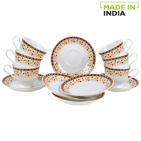 Buy BP Bharat Chai/Tea/coffee Cup Bonechina & Saucer White With