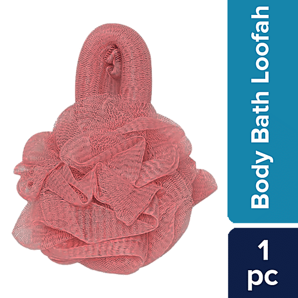 Buy bb home Body Bath Loofah Scrubber Hangable, Light Pink Online at
