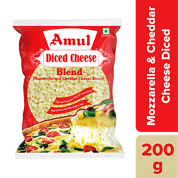 Buy Amul Mozzarella & Cheddar Diced Cheese Blend Online at Best Price