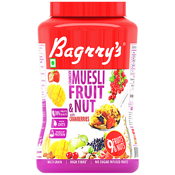 Buy Bagrrys Bagrry`S Crunchy Muesli 30 Fruit & Nut With Cranberries 34 1 kg Jar Online at