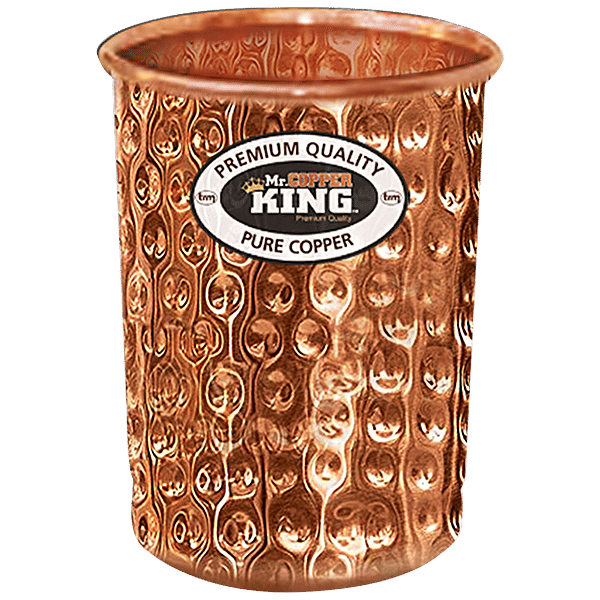 Buy Mr.Copper King Copper Glass Tumbler Hammered Online at Best Price