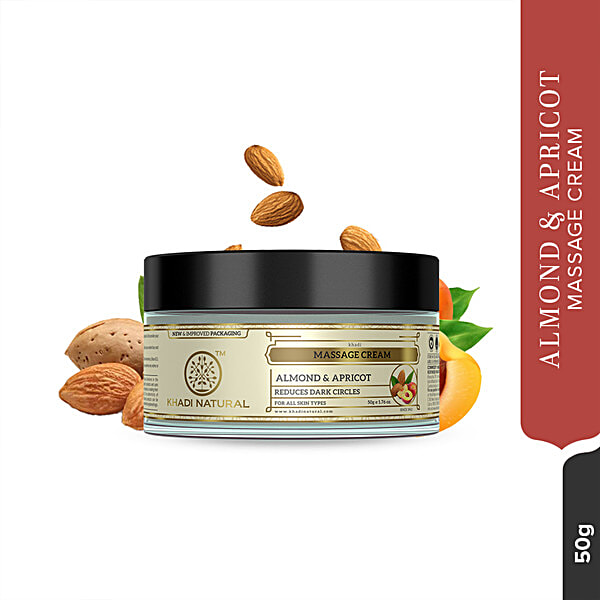 Buy Khadi Natural Almond & Apricot Massage Cream Reduces Dark Circles Online at Best Price of