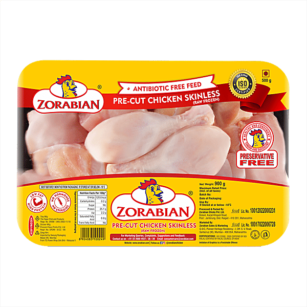 Buy Zorabian Frozen PreCut Chicken Skinless Half, Raw Online at Best