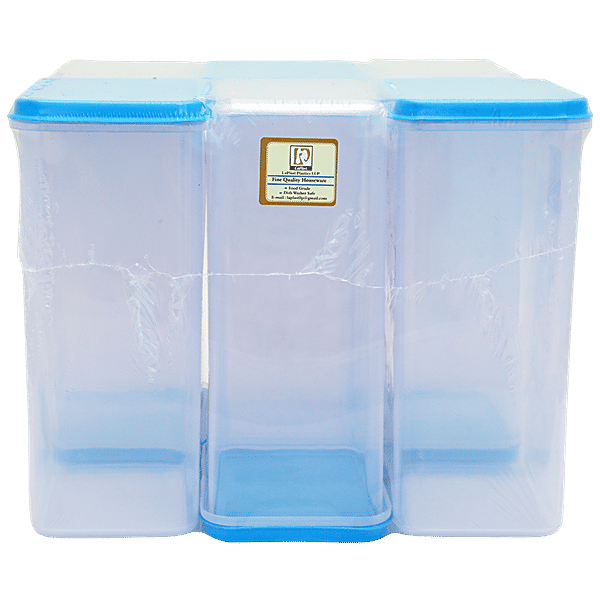 Buy Laplast Storewell Airtight Container with Blue Lid Transparent