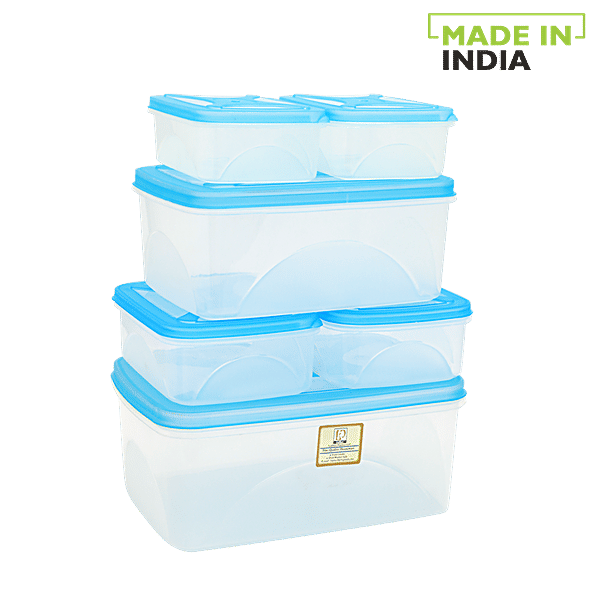 Buy Laplast Airtight Container with Blue Lid Transparent, Plastic